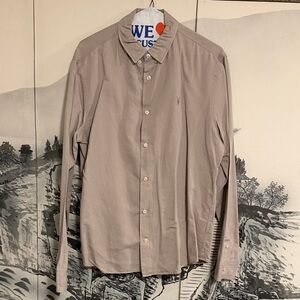 All Saints Men's Dusty Pink Button-Down Shirt - M